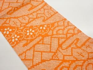 絞り鹿の子に花・幾何学模様名古屋帯